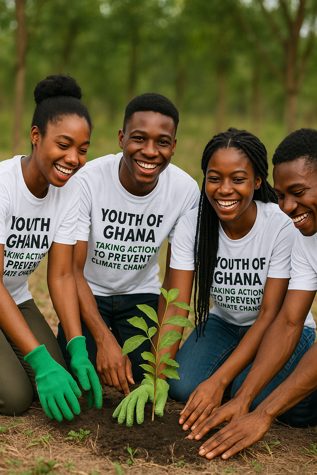 Youth planting trees